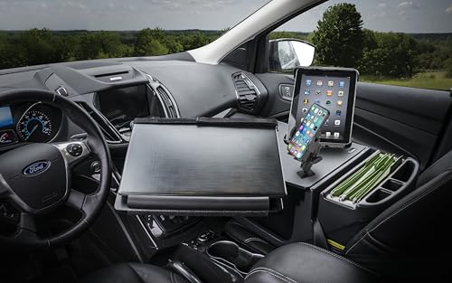 AutoExec Reach Car Desk for Your Vehicle Workstation and Mobile Office, Front Seat, Black with 400 watt Power Inverter, Phone Mount and Tablet Mount - color: Black, style: 400 watt Power Inverter, Phone Mount and Tablet Mount
