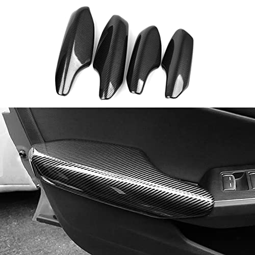 Car Inner Door Handle Armrest Cover Decals for 2022 2023 2024 2025 Honda Civic 11th Gen Accessories ABS Carbon Fiber Stickers - color: Door Handle Armrest Cover