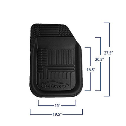 FH Group Automotive Floor Mats - Deep Dish Floor Mats, TPO Plastic Climaproof Floor Mats for Cars, Universal Fit, Trimmable Car Floor Mats, Full Set, Floor Mats for Sedan, SUV, Truck Floor Mats Black
