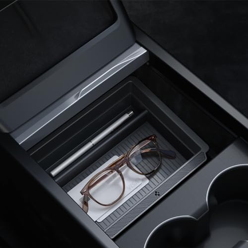 Spigen Center Console Organizer for Tesla Model Y Juniper (Only Premium & Performance 2026) and Model 3 Highland (Standard, Premium & Performance 2024/25/26) with Smooth Slide Technology - [Sliding] - size: Center Console Organizer