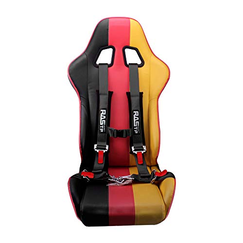 RASTP 4 Point Safety Harness Set with Ultra Comfort Heavy Duty Shoulder Pads,(Pack of 1) (Black)