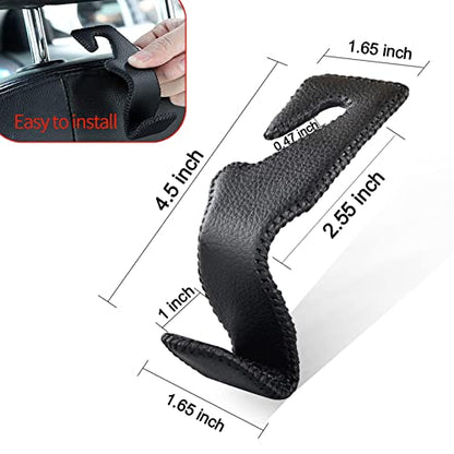 yicheyiyou Car Hooks Universal Car Vehicle Back Seat Headrest Hanger Holder Hook Microfiber Leather & Stainless Steel for Bag Purse Cloth Drink Grocery (Beige) - color: Beige