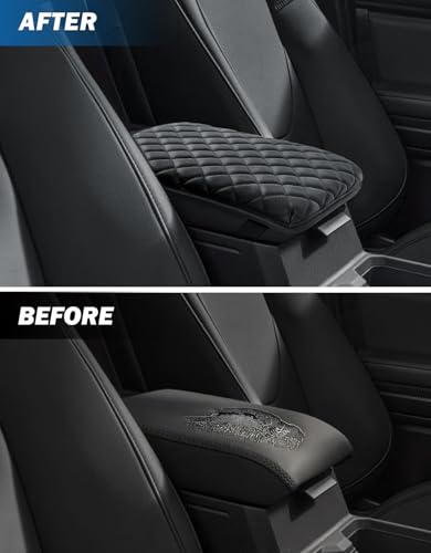 JOYTUTUS Center Console Cover Compatible with 2016-2025 Tacoma & 2025 4Runner & 2005-2021 Frontier, Leather Armrest Cover for Car, Middle Console Cover Lid, Car Arm Rest Cover Pad Cushion - size: 11.02" x 8.27"
