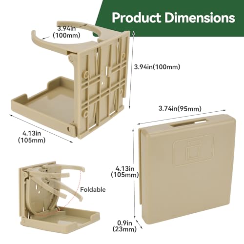 2pcs Adjustable Folding Cup Holder Automotive Water Drink Bottle Holder, fit Most Size Mugs Bottle, with Screws and Tapes, for Car Auto Truck RV Boat Van Camper Caravan Marine Yacht (Beige) - color: Beige
