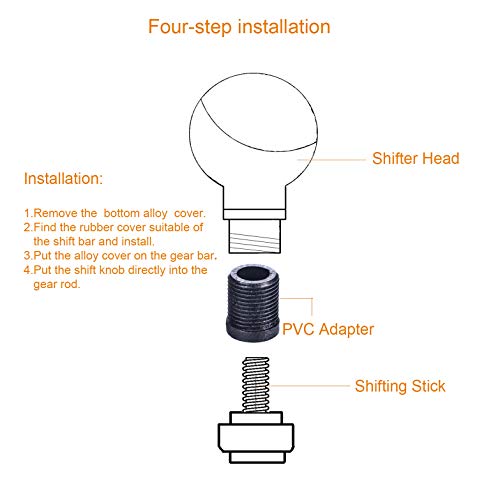 Long Gear Shifter Knob Leather Covered Car Stick Shift Lever Alloy Handle Fit Most Manual Vehicles, Black - color: Black