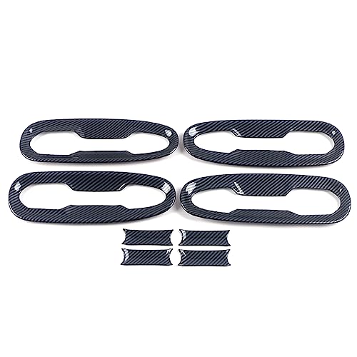 Car Accessories Fit for Toyota Sienna 2021 2022 2023 2024 2025 2026 Exterior Door Handle Bowl Protector Cover Trims (Carbon Fiber) ABS 8 PCS