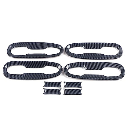 Car Accessories Fit for Toyota Sienna 2021 2022 2023 2024 2025 2026 Exterior Door Handle Bowl Protector Cover Trims (Carbon Fiber) ABS 8 PCS