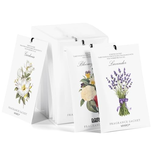 MYARO 12 Packs Scented Sachets for Drawer and Closet, Long-Lasting Potpourri Bags Closet Air Freshener Home Fragrance Sachet 3 Scents Options- Lavender, Bloomy Flower, Gardenia - color: Lavender Gardenia Jasmine