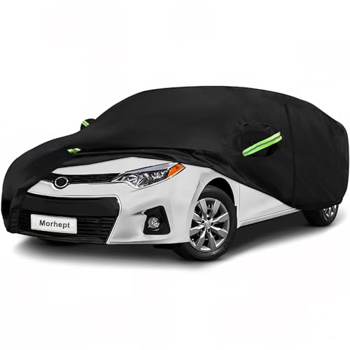 Car Cover Custom Fit for Toyota Corolla, Waterproof All Weather Full Exterior Cover Rain Snow UV Protection Cover with Door Zipper - color: Black, size: Fit for Toyota Corolla