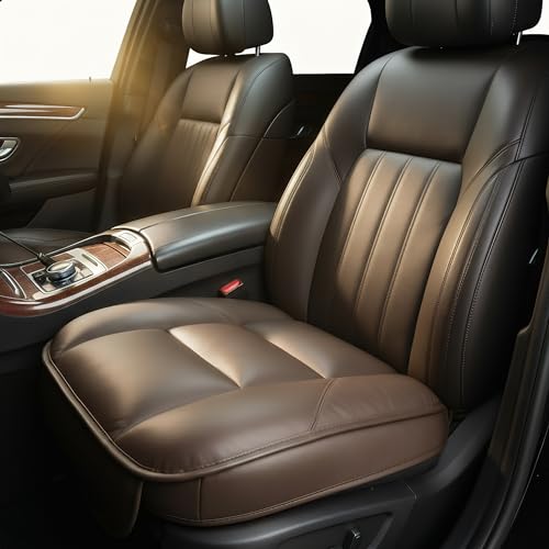 CORRIDOR Genuine Leather Seat Cushion for Car - Handmade - Relieve Hip, Pressure and Sciatica Pain - Ideal for Lower Back Pain - for Office Chair and Car Seat (Coffee Brown, Cushion) - color: Coffee Brown, size: Cushion