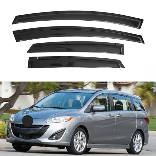 IG Window Visors Fit for 2005-2018 Mazda 5, Out-Channel Rain Guards Vent Wind Deflectors 4PC, Car Accessories for 05-18 Mazda 5 - size: 2005-2018 Mazda 5