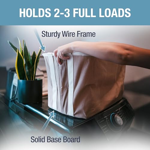 CleverMade Collapsible Laundry Basket LUXE 2 Pack – 60L (16 Gal) Foldable Cotton Blend Clothes Hamper with Vegan Leather Accents, Reinforced Handles, Space Saving Laundry Bin Holds 55 lbs - Mocha - color: Mocha Cream