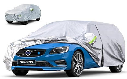 KouKou Station Wagon Car Cover Waterproof All Weather for Automobiles, Full Exterior Cover Outdoor Universal Fit for Audi A4 Avant, A4 Allroad, Volvo V60, etc., Fit Touring Vehicle (178 to 190 inch) - size: C10-Fit hatchback length (178" to 190")
