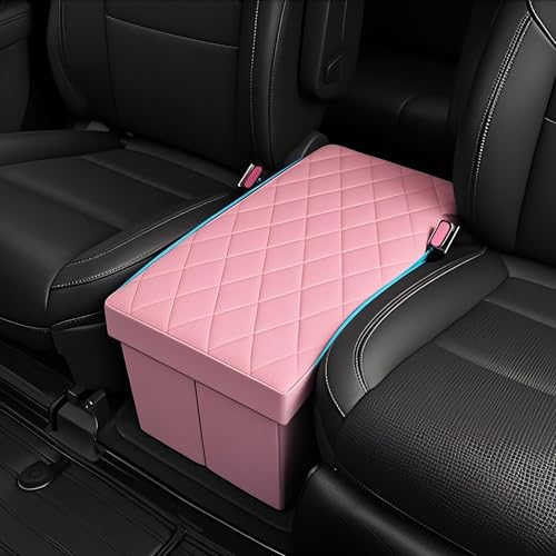 Seat Aisle Storage Box for Ford Explorer 6-Passenger Models – Organizer Rear Seats Passage – Foldable, Easy Installation, for Ford Explorer ST XLT Accessories 2020 to 2025 (Pink) - color: Pink