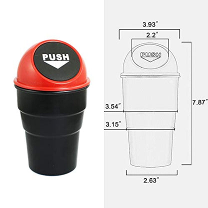 Car Trash Can Bin with Lid, Mini Garbage Cans for Back seat Leakproof Vehicle Automotive Cup Holder Car trashcan, Small Trash Bin for Automotive Office Home Kitchen (Red002) - color: Red
