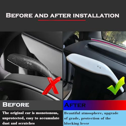 YHCDSEA Steering Lever Cover for Tesla Model Y Juniper, Gear Shift Cover Accessory - Decorative Cover (My Juniper-White) - style: MY Juniper-White
