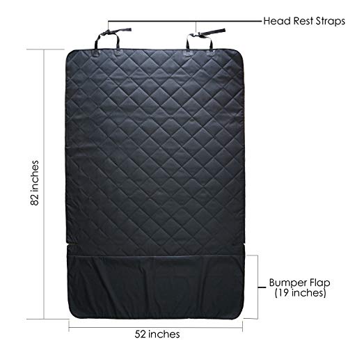 Dogs Cargo Liner Cover for Pets SUV Cars Waterproof Non Slip Universal Fit with Bumper Flap Black 52 82 Standard