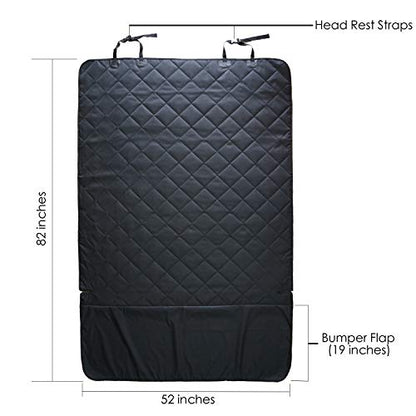 Dogs Cargo Liner Cover for Pets SUV Cars Waterproof Non Slip Universal Fit with Bumper Flap Black 52 82 Standard