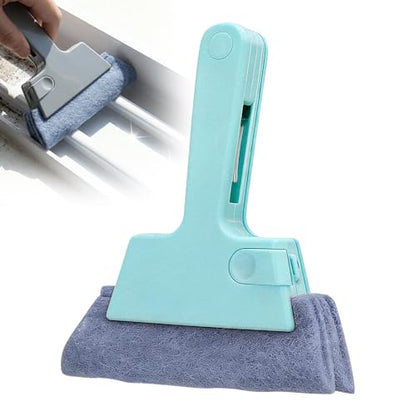 Magic Window Track Cleaner, Window Groove & Track Cleaning Brush Tools Set for Window Lides Gaps Tile Lines Shutter Car Vents (Blue) - color: Blue