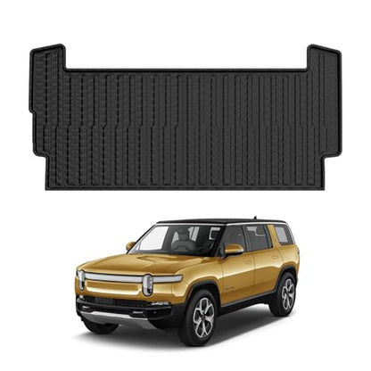 Mixsuper Cargo Liner for Rivian R1S 2022-2024 2025, All Weather Trunk Mat for R1S Accessories Anti-Slip Trunk Liner Rear Cargo Mat Black - size: Fit for Rivian R1S | 2022-2025