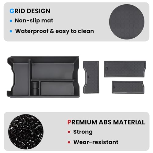 Center Console Organizer Tray Compatible with 2026 Toyota RAV4 Armrest Storage Box Insert Storage Tray ABS Material Interior Accessories - style: 1 PCS Armrest Storage Tray