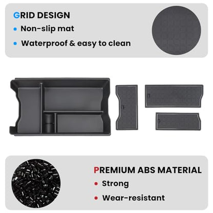 Center Console Organizer Tray Compatible with 2026 Toyota RAV4 Armrest Storage Box Insert Storage Tray ABS Material Interior Accessories - style: 1 PCS Armrest Storage Tray