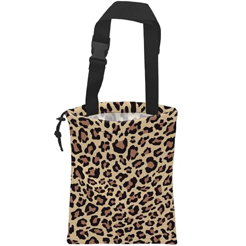 Car Trash Bag Hanging Brown Leopard Print Car Trash Can Waterproof Garbage Bag Hanging for Car Back Seat - color: Brown Leopard Print