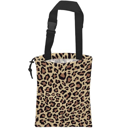 Car Trash Bag Hanging Brown Leopard Print Car Trash Can Waterproof Garbage Bag Hanging for Car Back Seat - color: Brown Leopard Print