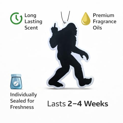 Funny Car Air Freshener (3 Pack) – Bigfoot Sasquatch Air Freshener for Car, Novelty Gag Gift, Hanging Auto Air Freshener, Funny Car Accessories for Men Women