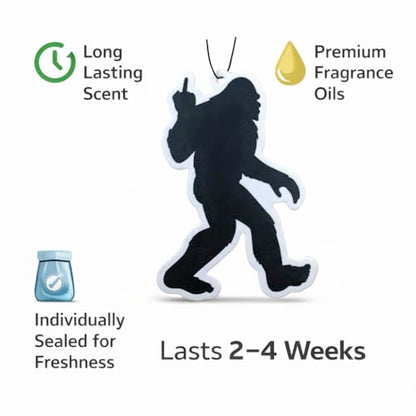 Funny Car Air Freshener (3 Pack) – Bigfoot Sasquatch Air Freshener for Car, Novelty Gag Gift, Hanging Auto Air Freshener, Funny Car Accessories for Men Women