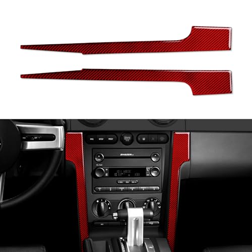 Carbon Fiber Decal Sticker Car Left of Radio a/c Console Interior Trim Cover for Ford Mustang GT Shelby 2005 2006 2007 2008 2009 S197 Accessories - color: Left of Radio a/C Console