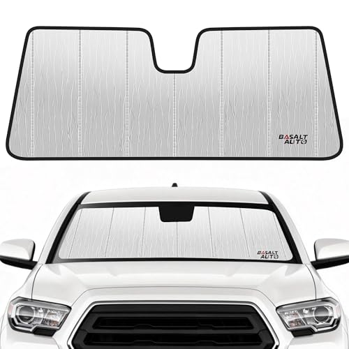 Windshield Sun Shade Compatible for 2018-2023 Toyota Tacoma Silver Reflective Foldable Front Sun Visor Sunshade Protector with Storage Bag Keep Interior Cool - size: 2018-2023-Toyota-Tacoma