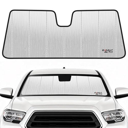 Windshield Sun Shade Compatible for 2018-2023 Toyota Tacoma Silver Reflective Foldable Front Sun Visor Sunshade Protector with Storage Bag Keep Interior Cool - size: 2018-2023-Toyota-Tacoma