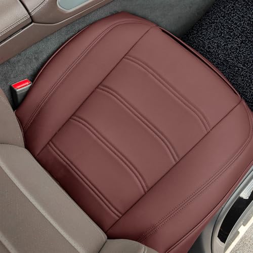 Faux Leather Front Car Seat Covers Bottom Seat Cushion Covers, Anti-Slip Full Wrap Protection with Storage Pocket, Heavy Duty Universal Fit for Most Vehicles, Sedan, Truck, SUV - color: Wine, size: 1 Pack