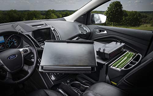 AutoExec Reach Car Desk for Your Vehicle Workstation and Mobile Office, Front Seat, Black with Printer Stand - color: Black, style: Printer Stand