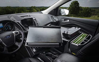 AutoExec Reach Car Desk for Your Vehicle Workstation and Mobile Office, Front Seat, Black with Printer Stand - color: Black, style: Printer Stand