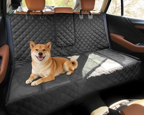 Pet Bench Seat Covers for Mid-Size Sedans and SUVs, Heavy Duty Nonslip Car Seat Protector for Child Car Seat, Waterproof Back Seat Covers for Dogs and Kids, Armrest & Seatbelt Access(Black) - color: Black, size: M) Mid-size Sedans and SUVs
