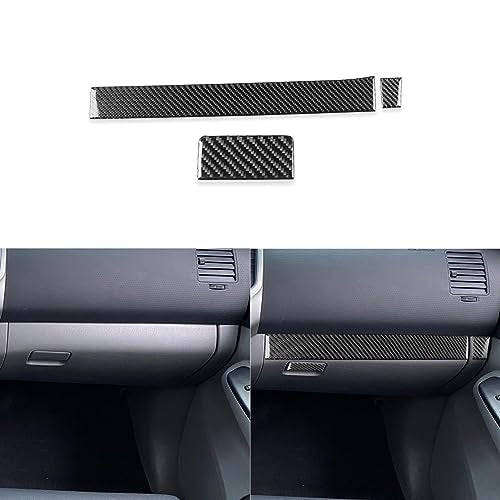 Real Soft Carbon Fiber Car Co-Pilot Glove Storage Box Trim Sticker Set Auto Premium Interior Accessories Compatible with Toyota Tacoma 2005 2006 2007 2008 2009 2010 2011 Black - color: Co-pilot Decal+glove Box Handle, size: Black Carbon Fiber