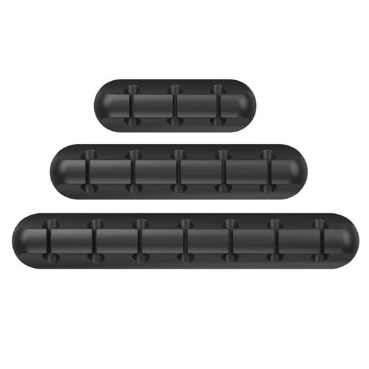 3 Pack Cord Organizer for Desk, Silicone Adjustable Cord Clip, Adhesive Wire Management for Organizing USB Cable/Power Cord/Wire Home Office and Car (Black)