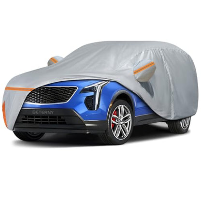 Car Cover for 2018-2026 Cadillac XT4, Waterproof Custom-fit Sun Rain Dust Snow Wind All Weather Protection Outdoor XT4 Full Car Cover with Cotton Lining and Door Zipper-Gray - size: XT4 Cover