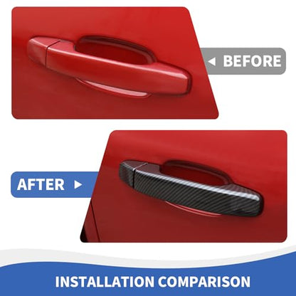 RAZPOY Carbon Fiber Door Handle Cover Rearview Mirror Cover Trim Kit Compatible with Chevy Colorado & GMC-Canyon 2014-2022 - color: Carbon Fiber