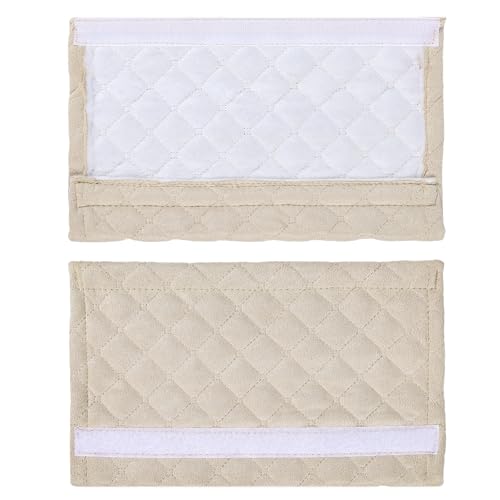 Amooca Automotive Seat Belt Cover Soft Suede Universal Fit Seatbelt Shoulder Pad Neck Protector Cushions for SUV Trucks Airplane Backpack 2 Pack Beige - color: Beige