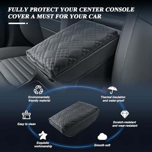BIBIBO for 2025 Kia K4 Center Console Armrest Cover 2025 Kia K4 EX/LX/GT-Line/GT-Line Turbo Arm Rest Cover 2025 Kia K4 Accessories 2025 K4 Armrest - color: Black-for 2025 Kia K4