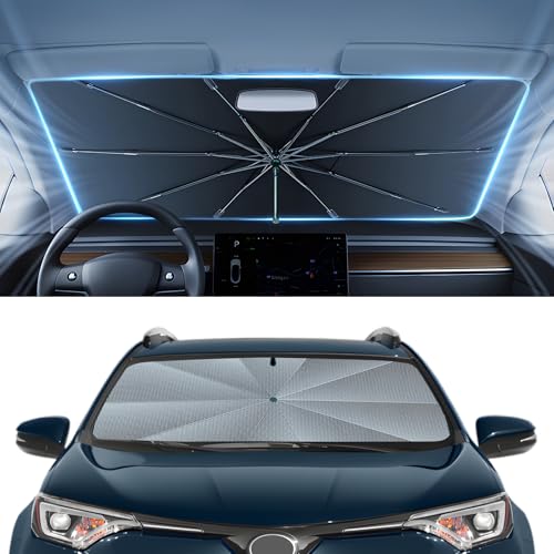 Autorder Windshield Sun Shade Umbrella for 2013-2018 Toyota RAV4 Accessories,Upgraded Ice Crystal Material,Easy Setup Umbrella Sunshade for Car Windshield,100% Sun Blocking - size: Toyota RAV4 2013-2018