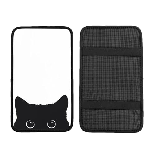 Funny Cat Auto Center Console Cover Universal Car Armrest Pad Waterproof Women Men Automotive Interior Accessories for Most Vehicle SUV - color: Funny Cat