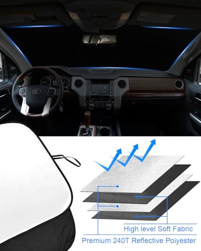 2026 Upgrade Front Windshield Sunshade fit for Toyota Tundra 2007-2021 Reflector Foldable Car Shade Automotive Windshield Sunshades for Toyota Tundra Windshield Sun Shade |Keeps Your Vehicle Cool| - size: Fit for Toyota Tundra 2007-2021