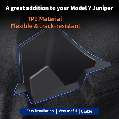 Tesla Model Y Juniper Rear Trunk Storage Bins 2025 2026 Tesla Model Y Juniper Trunk Organizer Storage Box with Cover TPE Tesla Model Y Juniper Accessories