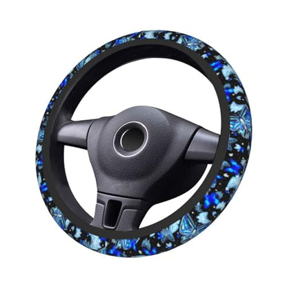 Blue Butterfly Steering Wheel Cover Universal 14.5-15 Inch Car Wheel Protector Anti-Slip Car Steering Wheel Accessories for Women Girls - color: Blue Butterfly