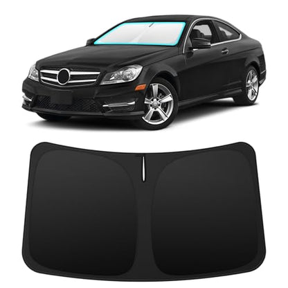 INSAUTO Custom Fit Windshield Sun Shade Accessories for Mercedes-Benz C-Class 2008-2014, Foldable Front Window Sunshade, UV & Heat Reflector, Keeps Interior Cool, Includes Storage Bag - size: for 2008-2014 Mercedes-Benz C-Class