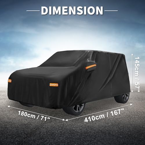 X AUTOHAUX Car Cover for Kia Soul Aluminum Film Outdoor Waterproof Sun Rain Snow Hail Protection with Driver Door Zipper - size: for Kia Soul
